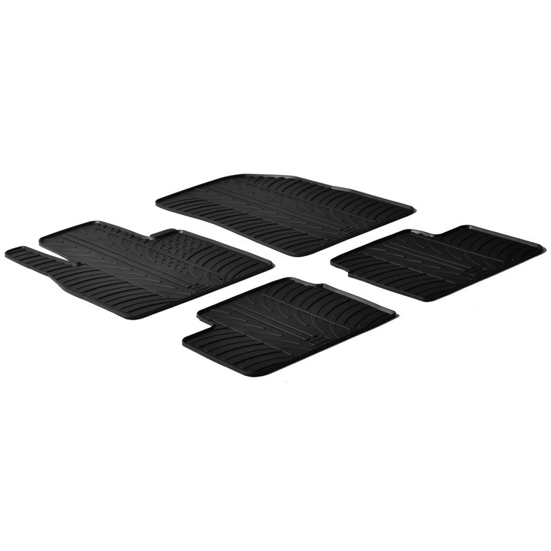 Gledring, Rubber mats, fits Nissan Micra 2011-2017 (T profile 4-piece + clips)