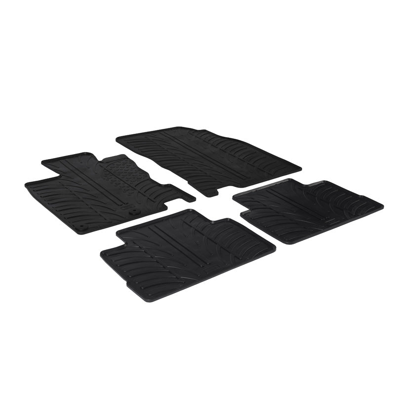 Gledring, Rubber mats, fits Nissan Qashqai 2014-2020 (T profile 4 pieces + clips)