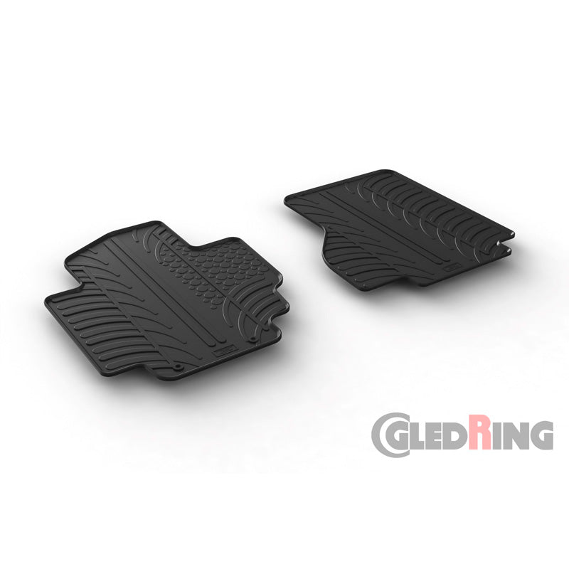 Gledring, tapis en caoutchouc, convient à Nissan e-NV200 Van 2014- (profil T 2 pièces + clips)