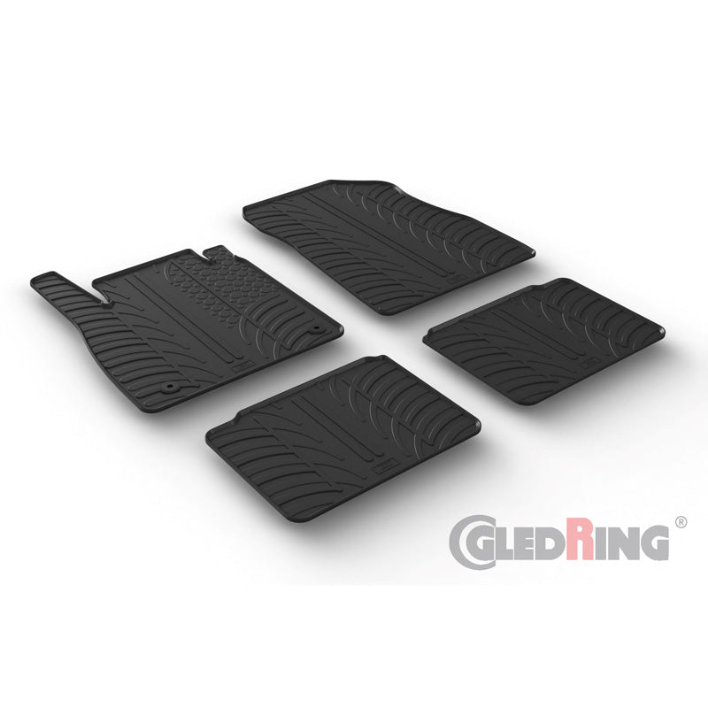 Gledring, Rubber Mats, Fits Nissan Micra K14 2017- (T profile 4 pieces + clips)