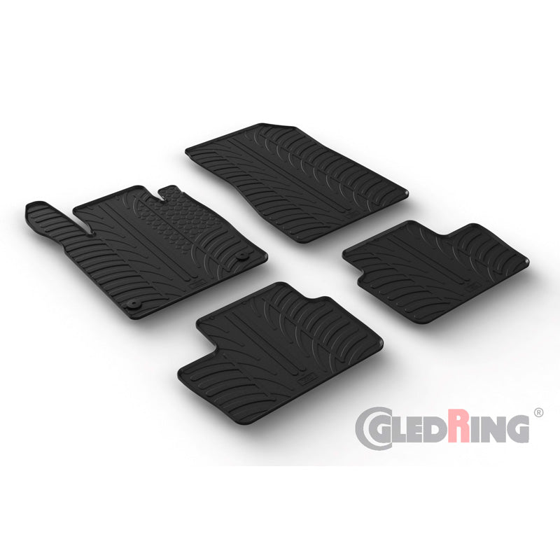 Gledring, Rubber Mats, Fits Nissan Juke II 2019- (T profile 4 pieces + clips)
