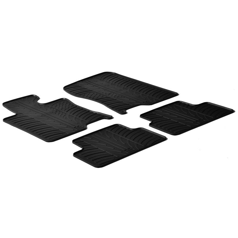 Gledring, rubbermatten, geschikt voor Honda Accord 2008- (T-profiel 4-delig + clips)
