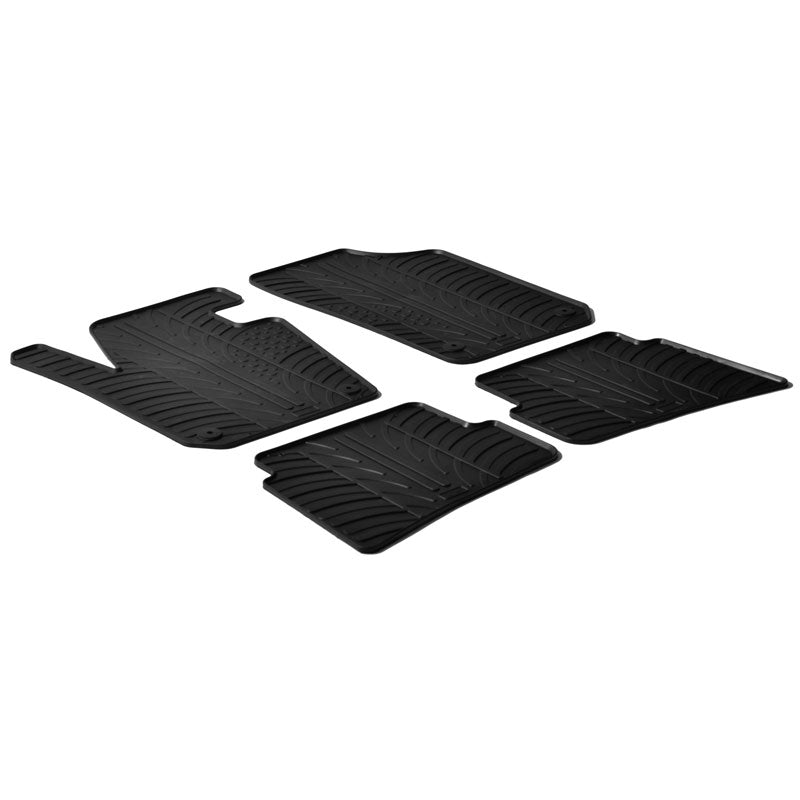 Gledring, Rubber Mats, Fits Seat Ibiza 6J 2008-2017 (T profile 4-piece + clips)