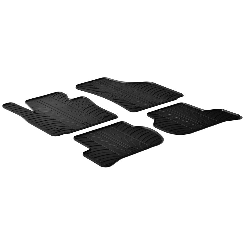 Gledring, rubbermatten, geschikt voor Seat Leon + cupra 1P 2005-2013 (T-profiel 4-delig + clips)