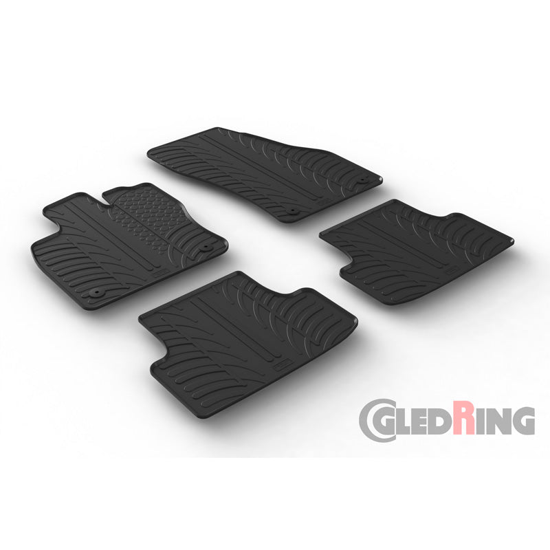Gledring, Rubber mats, fits Seat Ateca / Cupra Ateca 5/2016- (T profile 4 pieces + clips)