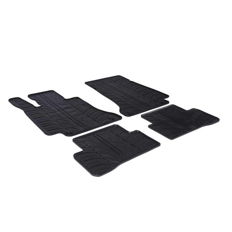 Gledring, Rubber mats, fits Mercedes C-Class W205 2014- (T profile 4 pieces + clips)