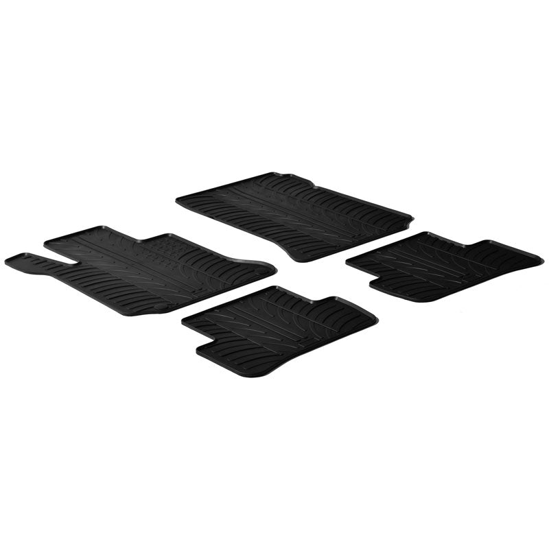 Gledring, Rubber mats, fits Mercedes C-Class W204 2007-2013 (T profile 4 pieces + clips)