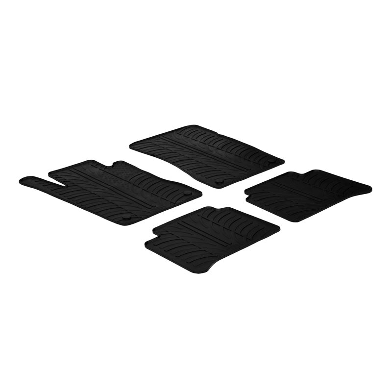 Gledring, Rubber mats, fits Mercedes E-Class W211 2003-2009 (T profile 4 pieces + clips)