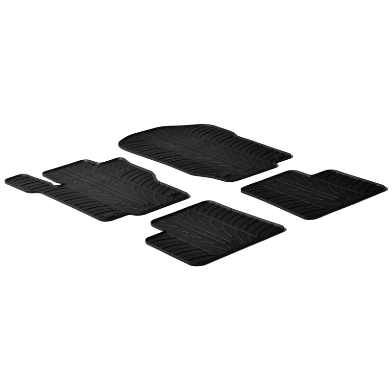 Gledring, rubberen matten, past op Mercedes M-Class W164 2005- (T-profiel 4-delig + clips)