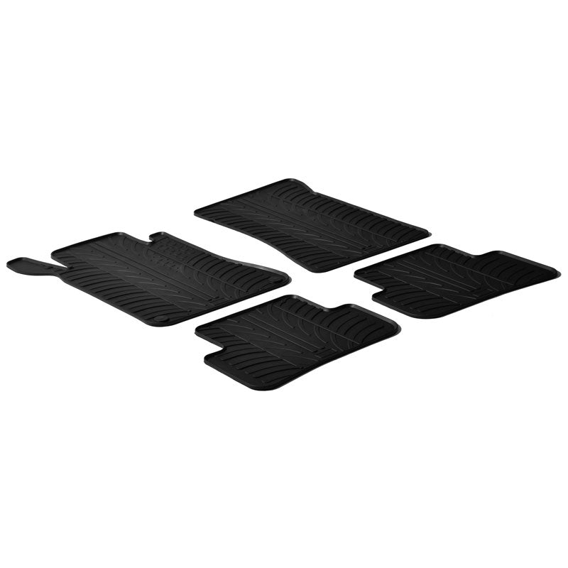 Gledring, Rubber mats, fits Mercedes C-Class W203 2001-2007 (T profile 4 pieces + clips)