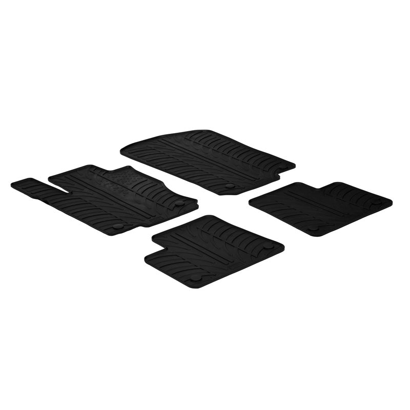 Gledring, rubberen matten, past op Mercedes ML W166 2011- & GLE C292 2015- (T-profiel 4-delig + clips)