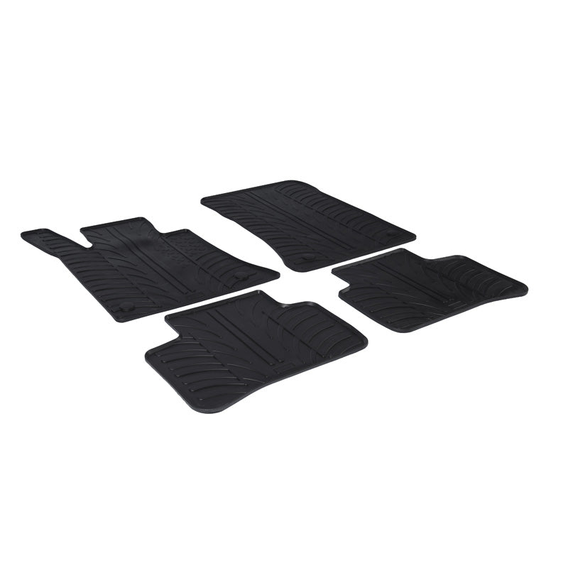 Gledring, Rubber mats, fits Mercedes GLK X204 2008- (T profile 4 pieces + clips)