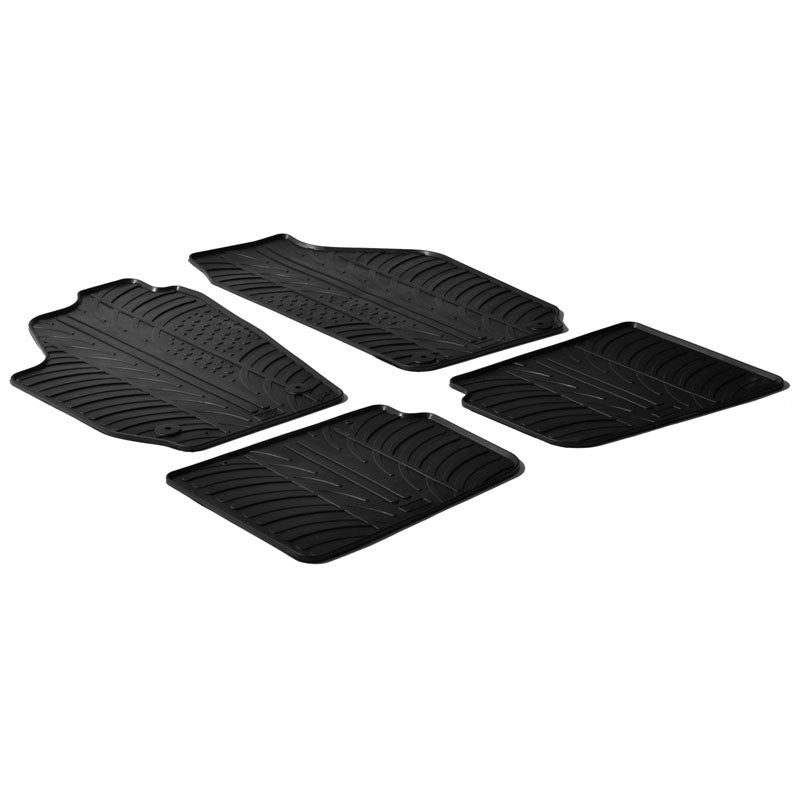 Gledring, tapis en caoutchouc, compatibles avec Skoda Roomster 2007- (profil T 4 pièces + clips)