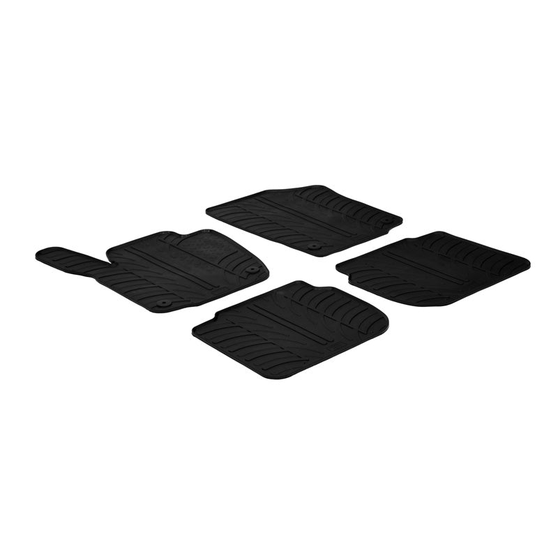 Gledring, Rubber mats, fits Skoda Rapid 5 doors 2012- & Seat Toledo 5 doors 2013- (T profile 4 pieces + clips)
