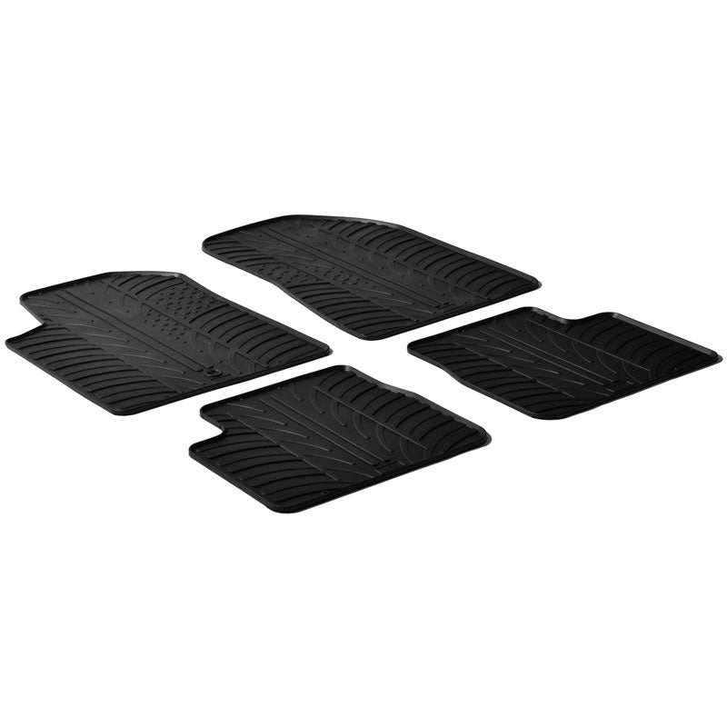 Gledring, Rubber floor mats, Fits Alfa Romeo Giulietta 2010-2014 (T profile 4-piece + clips)