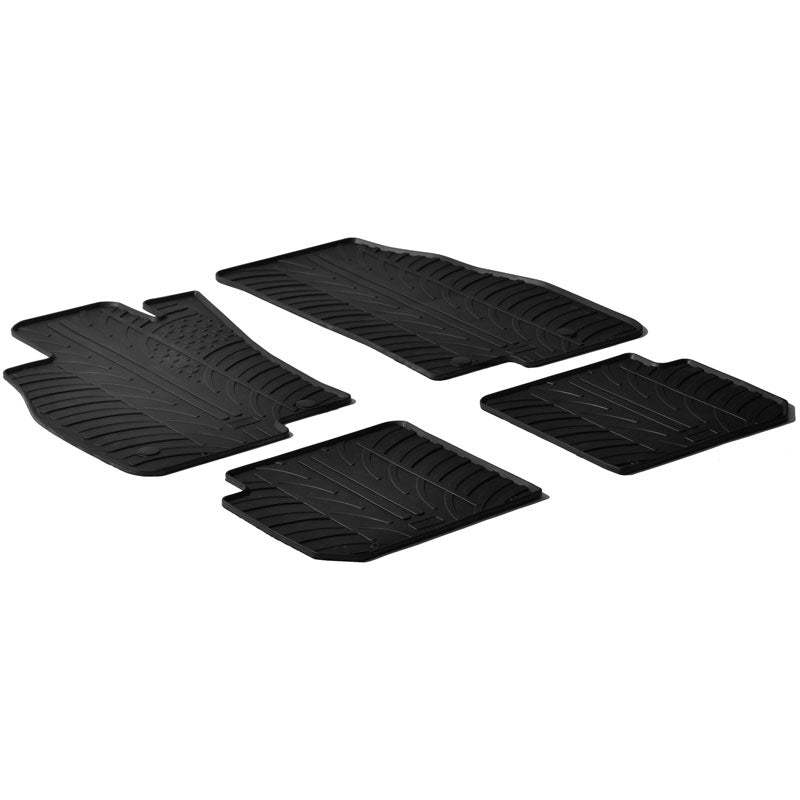 Gledring, rubbermatten, geschikt voor Alfa Romeo Mito 3 deuren 2008- (T-profiel 4-delig + clips)