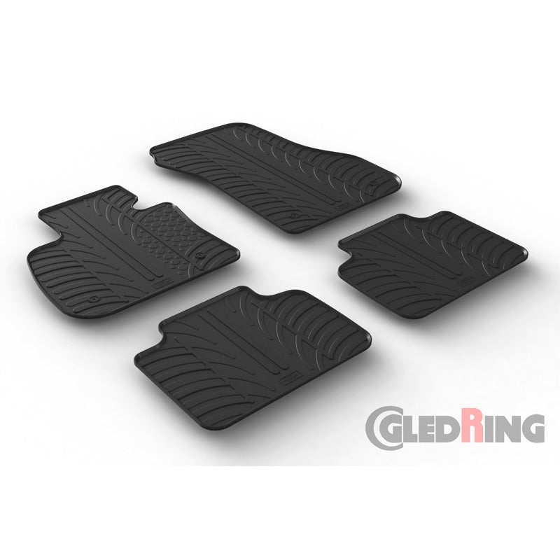 Gledring, tapis en caoutchouc, convient à BMW 2-Series F45 Active Tourer 2014-2021 (profil en T 4 pièces + clips)