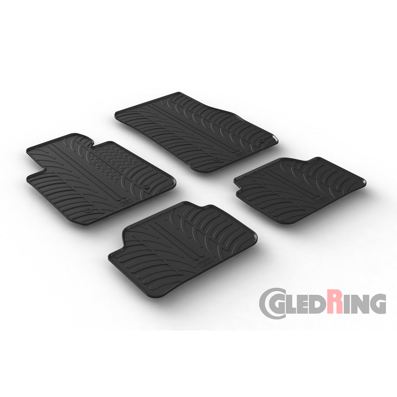 Gledring, rubberen matten, past op BMW 1-Series F20/F21 2011-2019 (T-profiel 4-delig + clips)
