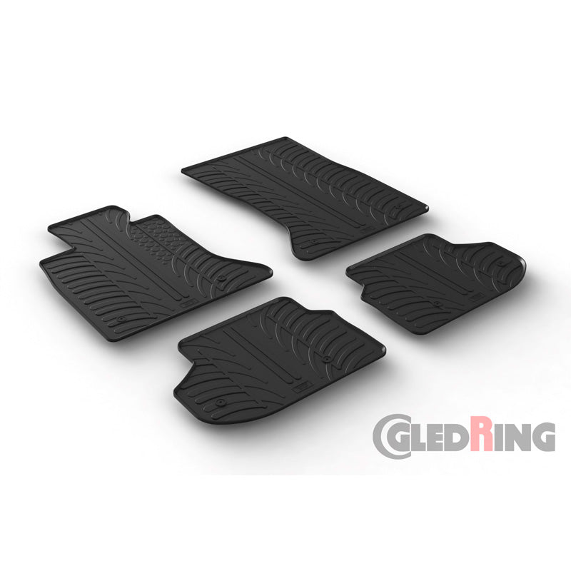 Gledring, rubberen matten, past op BMW 5 Series F10/F11 2010-2016 (T-profiel 4-delig + clips)