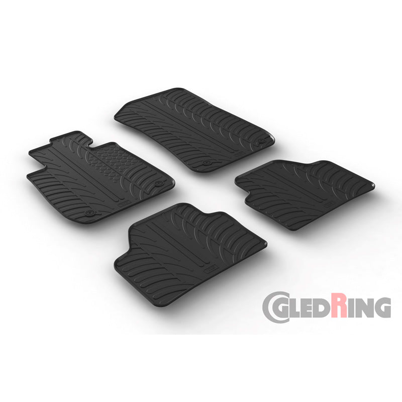 Gledring, rubbermatten, past op BMW X1 2009-2015 (T-profiel 4-delig + clips)