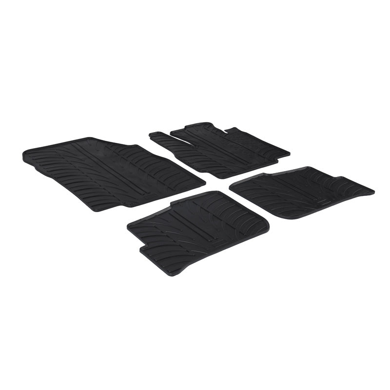 Gledring, Rubber floor mats, Fits Mitsubishi Space Star 2014- (T profile 4-piece + clips)