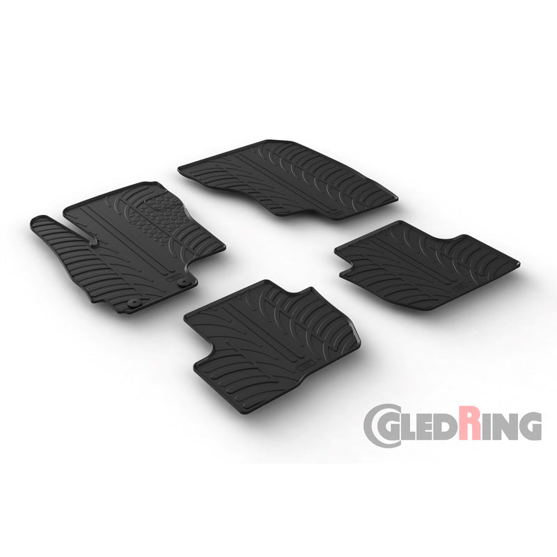 Gledring, Rubber mats, fits Mitsubishi Outlander 2012- incl. PHEV (T profile 4 pieces + clips)