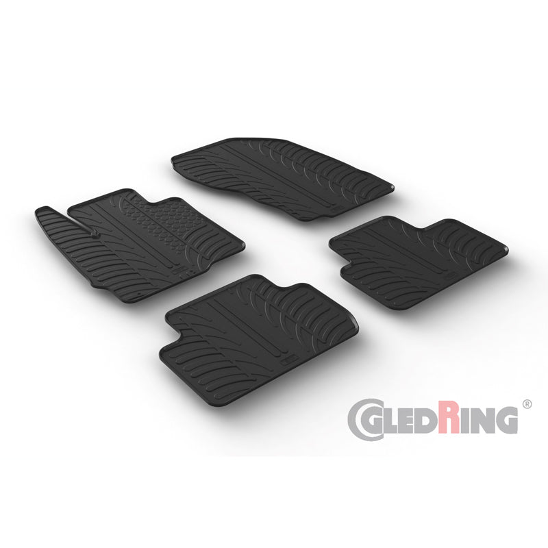 Gledring, tapis en caoutchouc, compatibles avec Mitsubishi Eclipse Cross 10/2017- (profil T 4 pièces + clips)