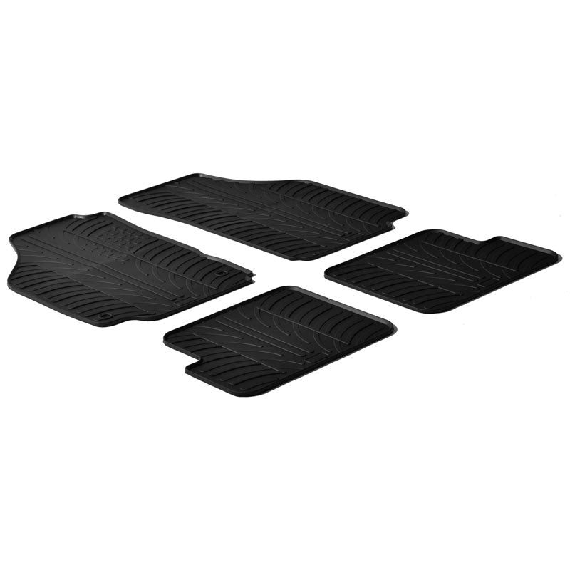 Gledring, tapis de sol en caoutchouc, compatibles avec Lancia Ypsilon 2003-2011 (profil T, 4 pièces + clips)