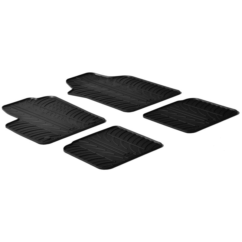 Gledring, tapis en caoutchouc, convient à Lancia Ypsilon 2011- (profil en T 4 pièces + clips)