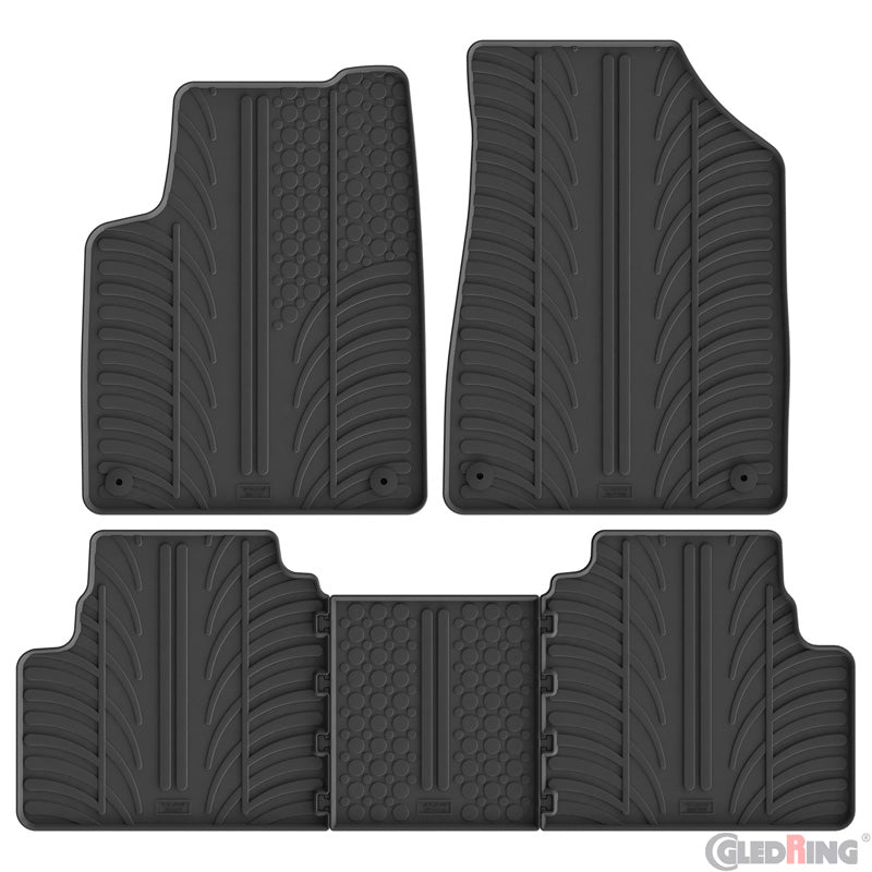 Gledring, Rubber Floor Mat Set, T-profile, 5-piece, fits Dongfeng Box EV (2024-)