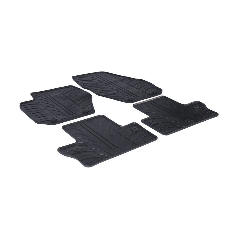 Gledring, Rubber floor mats, fits Volvo S60/V60 2010-2018 (T profile 4 pieces + clips)