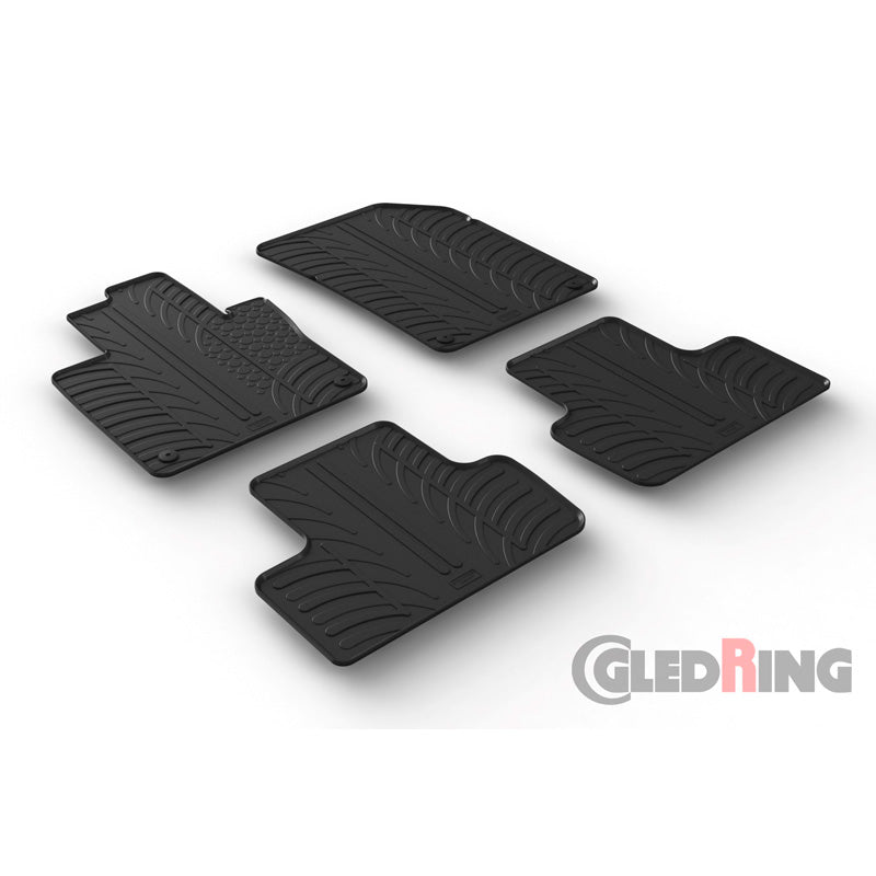 Gledring, Rubber mats, fits Volvo XC60 2017- (T profile 4 pieces + clips)