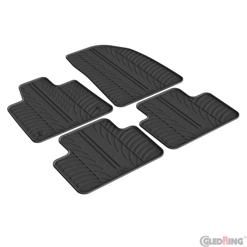 Gledring, Rubber Floor Mats, T-profile, Fits Volvo EX30 2023-, 4 pieces