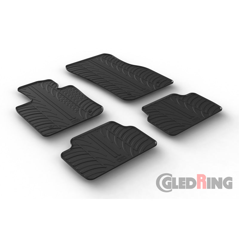 Gledring, tapis en caoutchouc, adaptés à Mini F55 5-doors 2014- (profil en T 4 pièces + clips)