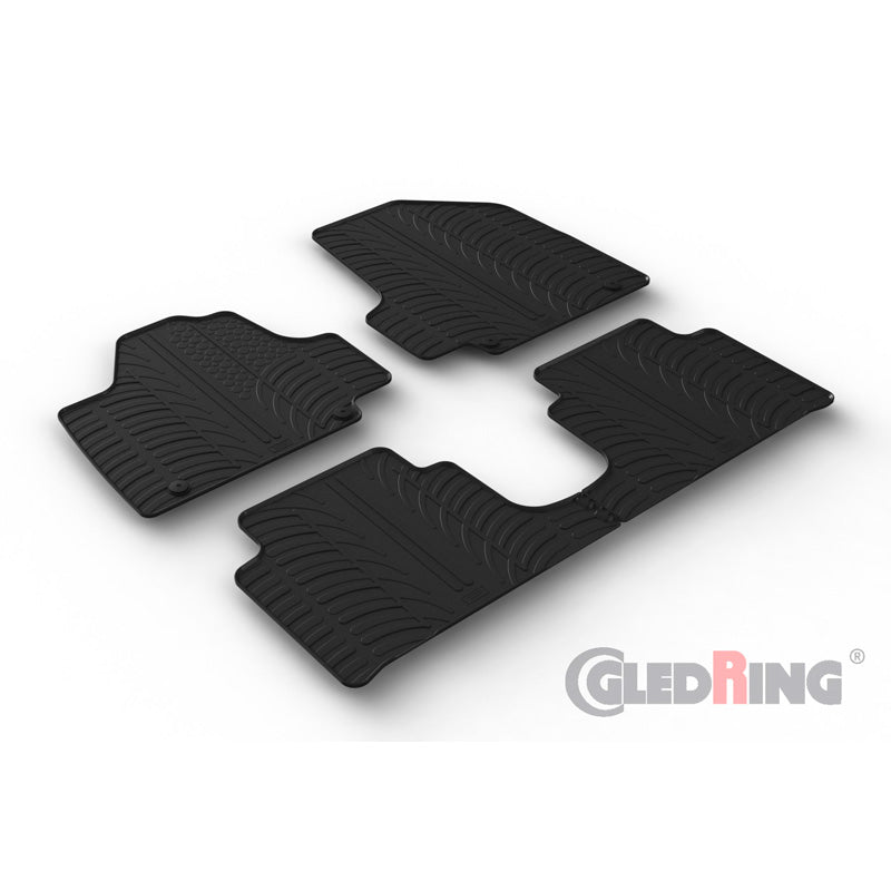 Gledring, Rubber floor mats, Fits Hyundai Ioniq 5 (NE) 2020- (T profile 4 pieces + clips)