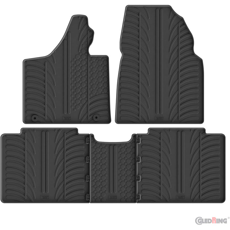 Gledring, Rubber mat set, T profile, 5-piece, fits Leapmotor C10 (EV/REEV) (2024-)