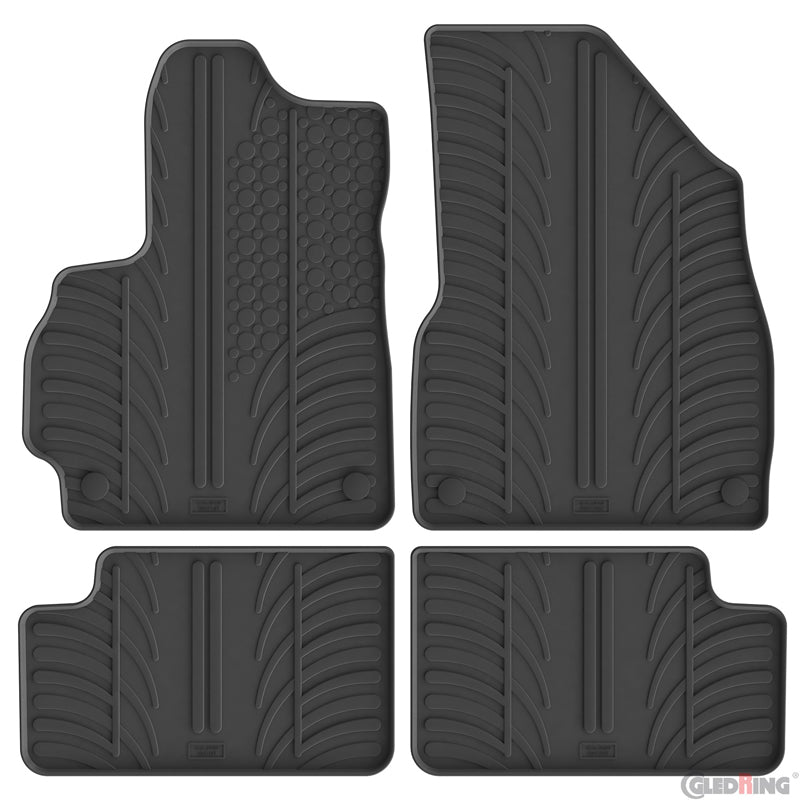Gledring, Rubber floor mat set, T-profile, 4 pieces + mounting clips, fits Omoda (C)5 (2022-)