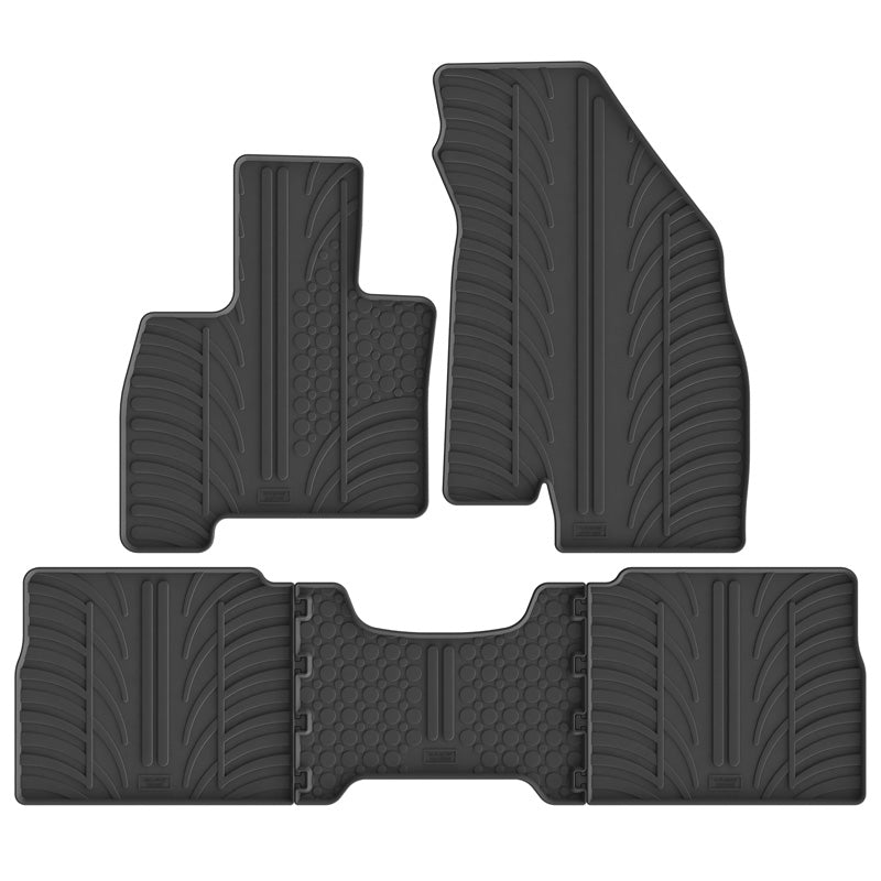 Gledring, Rubber floor mat set, Fits Jaecoo 7 SHS (PHEV) 2024-, T-profile 5-piece + mounting clips