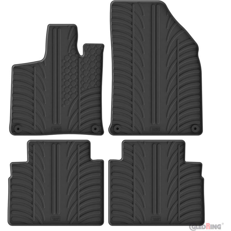Gledring, Rubber mats, T-profile 4-piece set + mounting clips, Fits Geely CityRay (2023-)