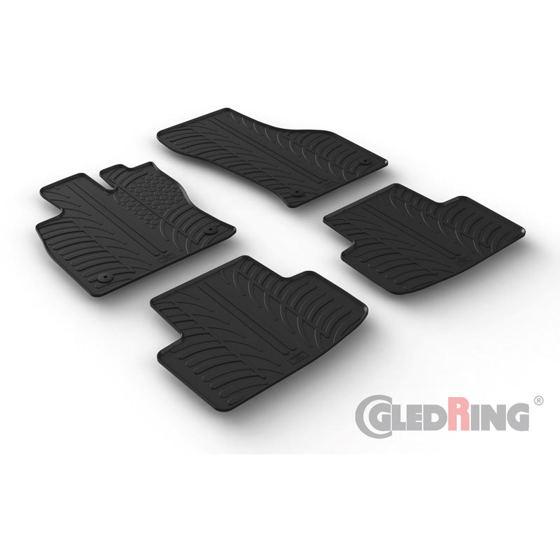 Gledring, rubbermatten, geschikt voor Skoda Octavia IV Sedan/Kombi 2020- excl. e-Tec (T-profiel 4-delig + clips)