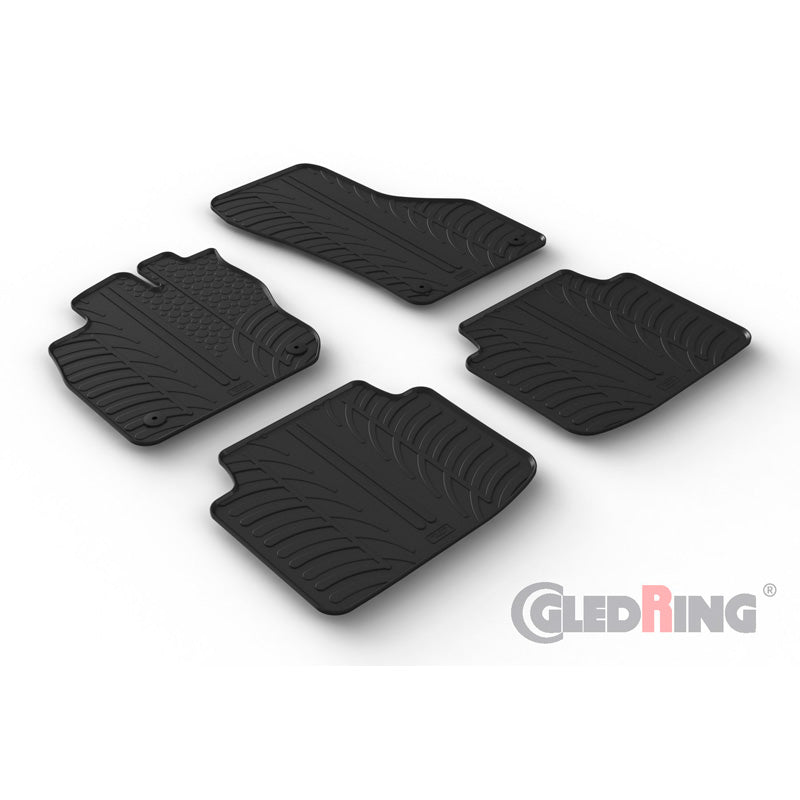 Gledring, Rubber mats, fits Skoda SuperB IV (NZ5) Estate 2024- (T profile 4 pieces + clips)