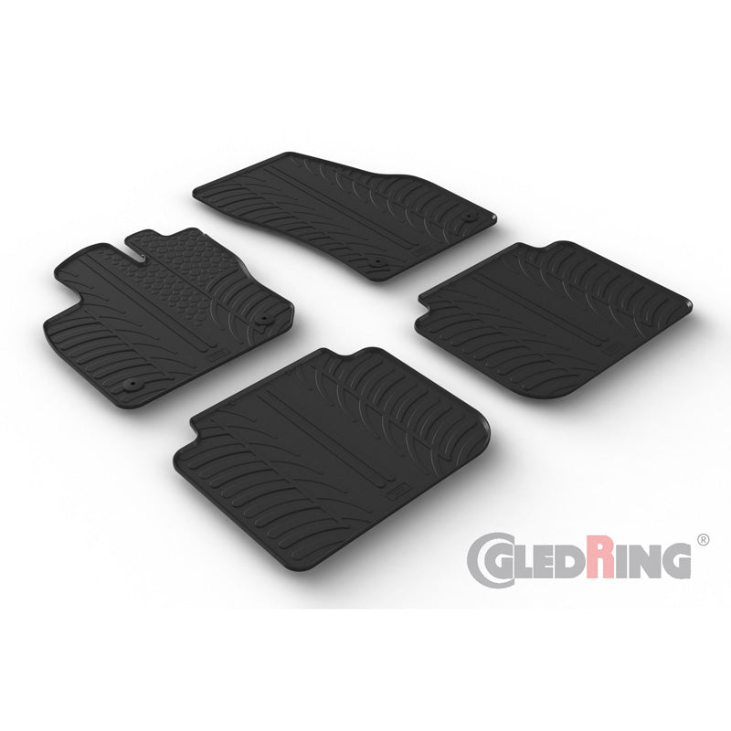 Gledring, Rubber floor mats, Fits Skoda Kodiaq II (PS7) 2024- (T profile 4 pieces + clips)
