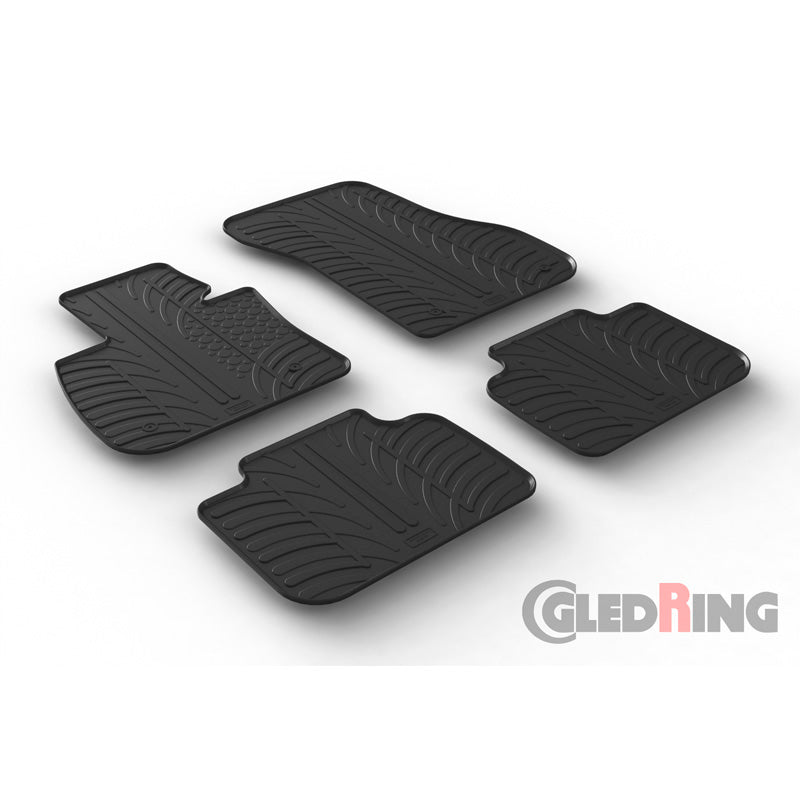 Gledring, Rubber mats, fits BMW X1 F48 2015-2022 incl. Hybrid (T profile 4 pieces + clips)