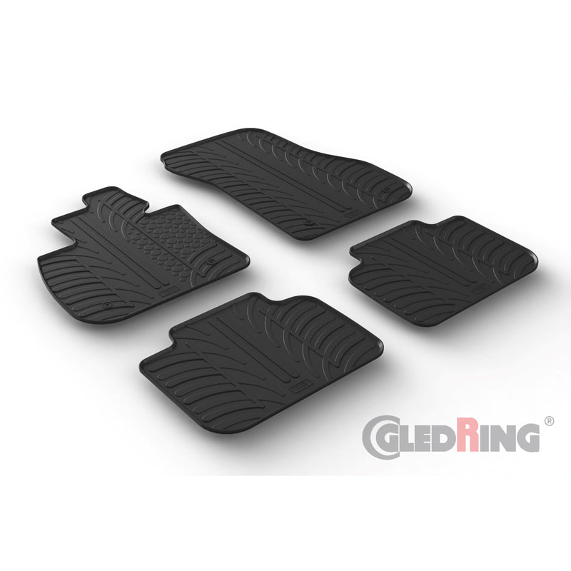Gledring, rubbermatten, past op BMW X2 F39 2/2018- (T-profiel 4-delig + clips)