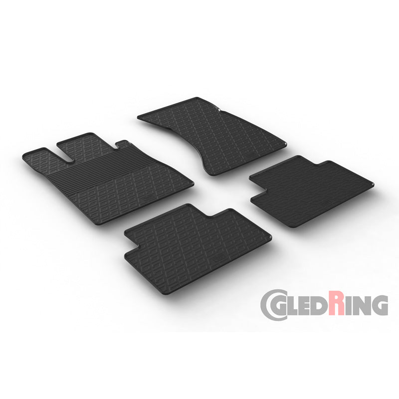 Gledring, Rubber floor mats, fits Mercedes S-Class W220 1998-2005 (G profile 4-piece)