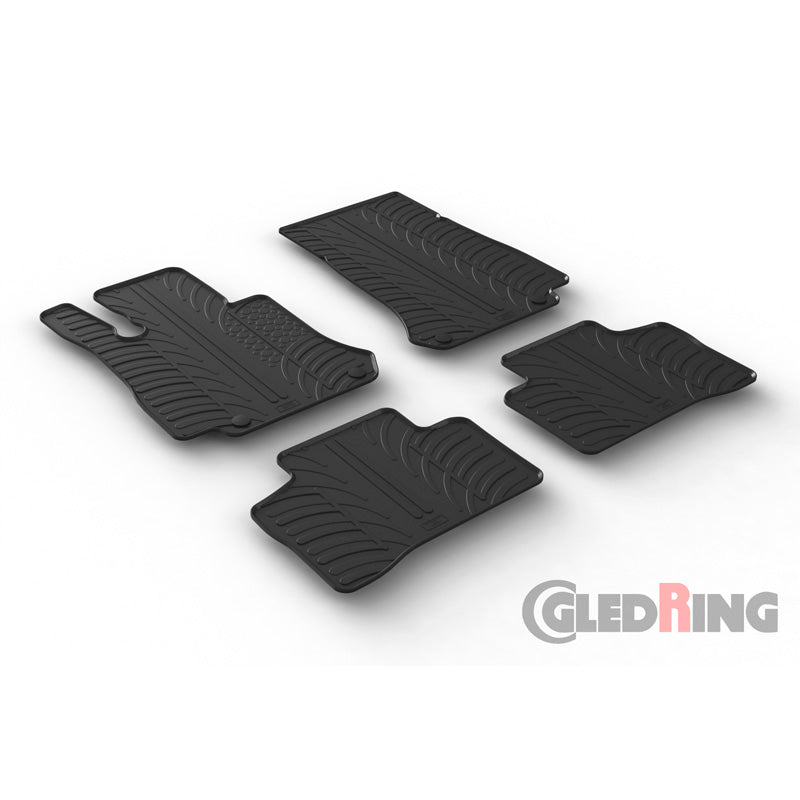 Gledring, tapis en caoutchouc, convient à Mercedes GLC X253 2015-2022 & GLC Coupe C253 2016-2022 (profil en T 4 pièces + clips)