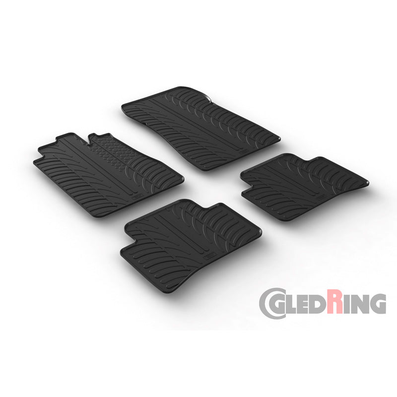 Gledring, tapis en caoutchouc, compatibles avec Mercedes C-Class W202 1993-2000 (profil en T, 4 pièces)