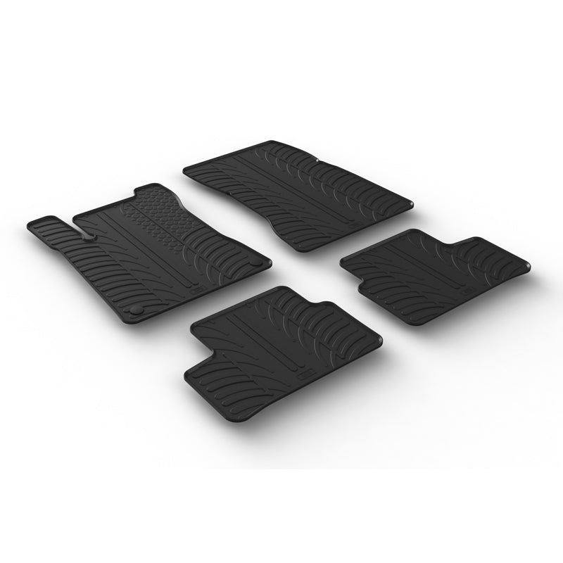 Gledring, tapis de sol en caoutchouc, compatibles avec Mercedes A-Class W177 5/2018- & B-Class W247 2/2019- & GLA H247 2020- (profil T, 4 pièces + clips)