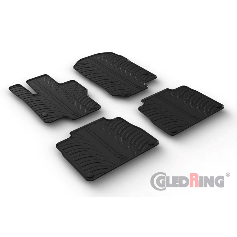 Gledring, Rubber Floor Mats, Fits Mercedes GLE (W167) Automatic 2/2019- (T profile 4-piece + clips)
