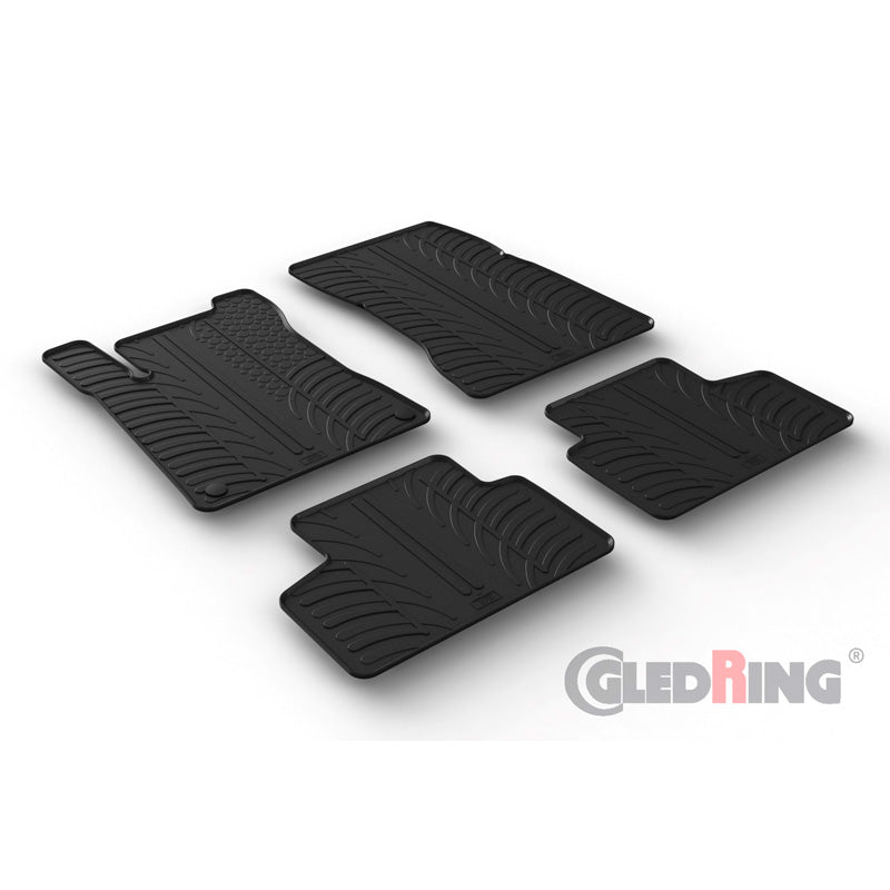 Gledring, rubbermatten, geschikt voor Mercedes GLB (X247) 11/2019- (T-profiel 4-delig + clips)